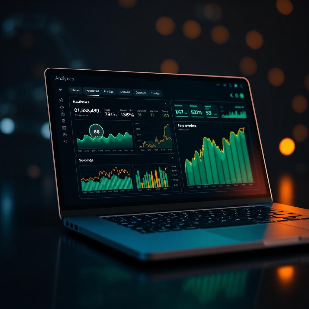 SaaS analytics dashboard with growth charts