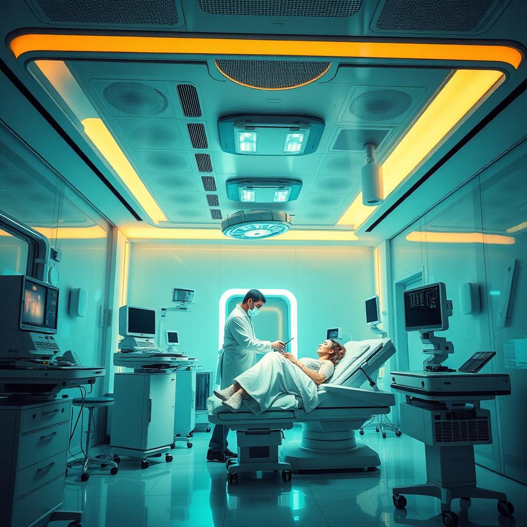 Modern hospital treatment room